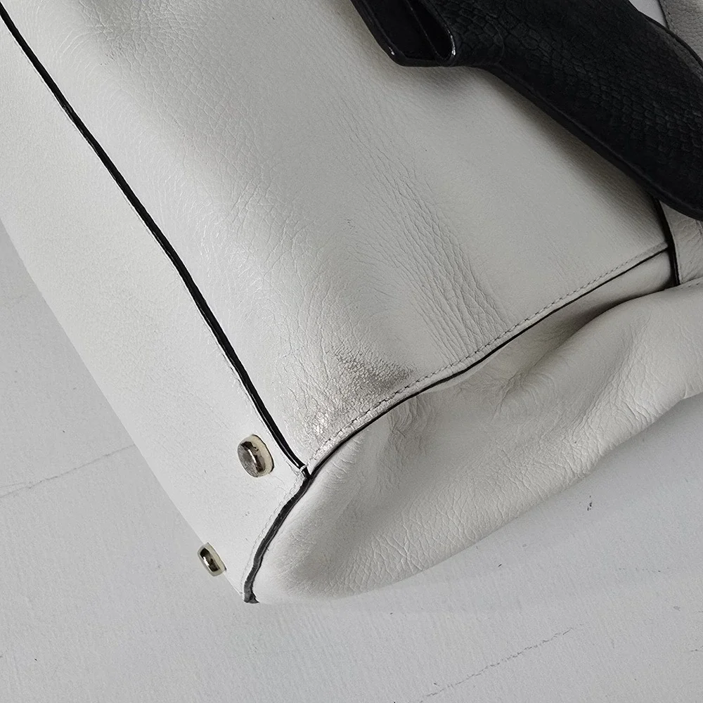 Kate Spade Cement Black Leather Shoulder Purse Chain Strap Magnetic Flap Closure